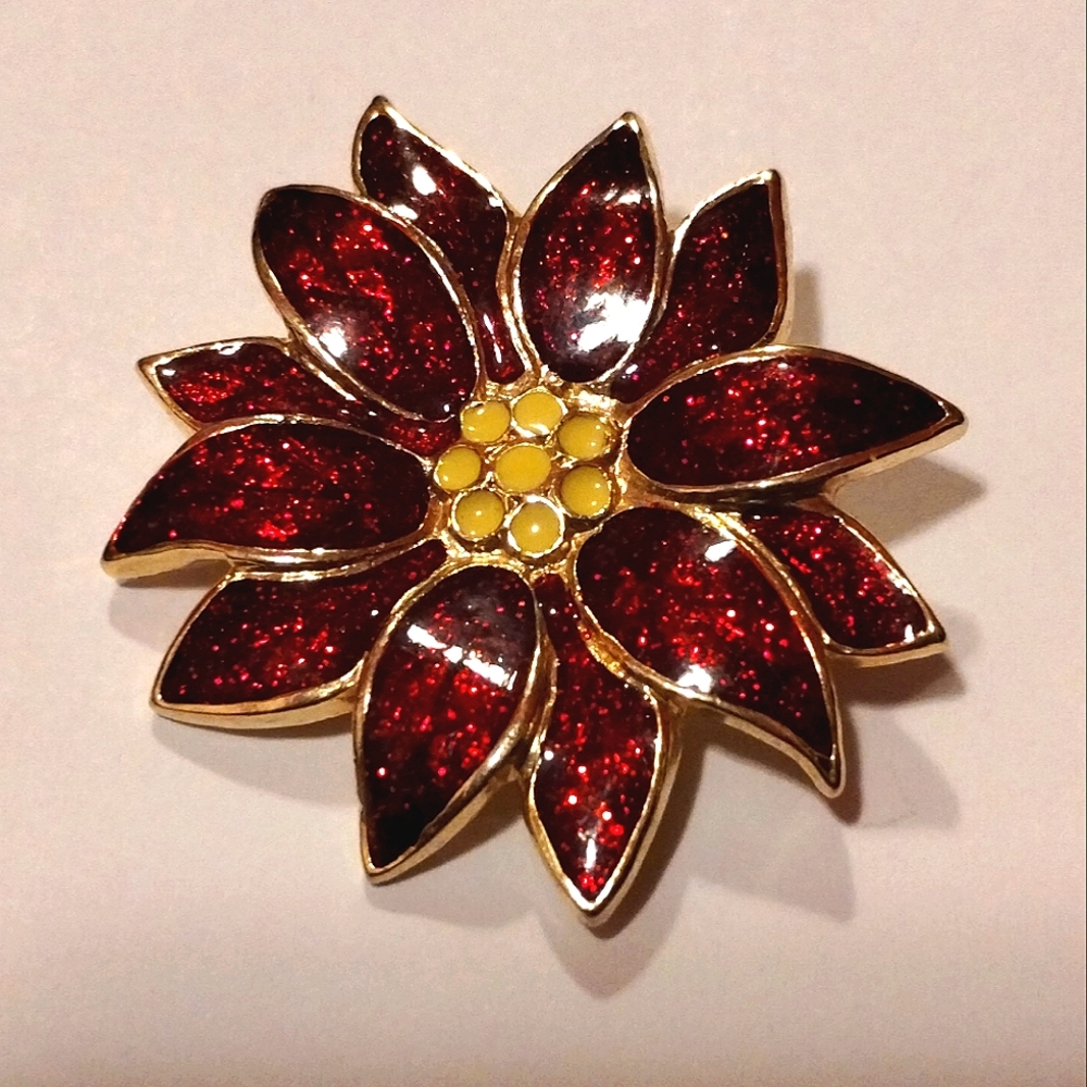 SFJ Poinsettia Brooch